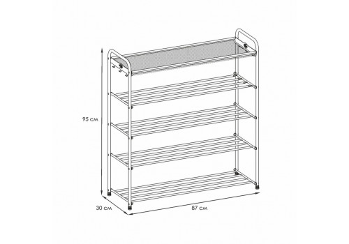 Подставка для обуви "Альфа 35"  (30*87*95) Черный, ПДОА35  Ч