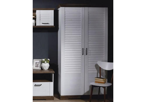 Шкаф для одежды 2-х дверный, Кантри (1124*556*2104) Сосна Андрерсен/Орех Риббек темный, 30906