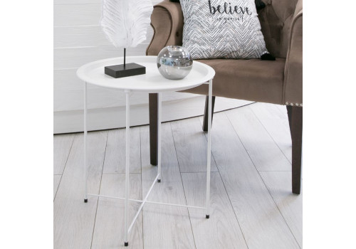 Столик складной  металлический  (470*470*505) Белый, Org-11