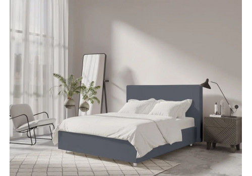 Кровать  1400x2000*1190 (Вип Велюр 3), Кристалл 1 Темно-серый, 010701024216