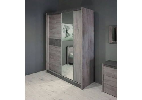 Шкаф-купе 2-х дверный 2300, Денвер (1778*631*2300) Риббек серый, 11727