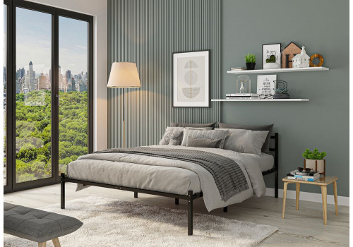 Металлическая разборная кровать КРО компакт (1400*2030*715) Черный, 927206