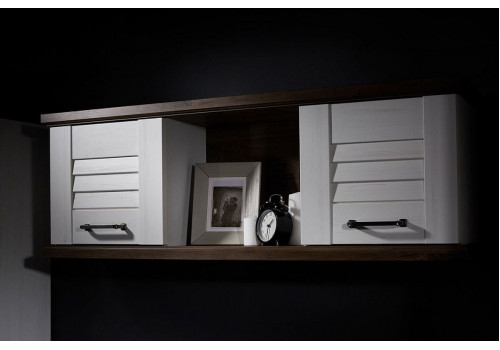 Шкаф-полка навесная, Кантри (1236*292*431) Сосна Андрерсен/Орех Риббек темный, 30907