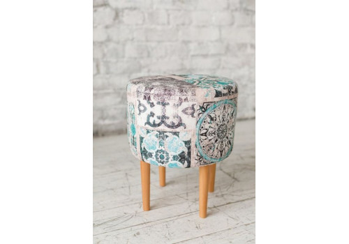 Пуф Лекко  Сиена (350*350*420) Серый, мятный, 13609