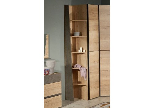 Полка угловая, Стреза (266*495*2300) Дуб Галифакс натуральный, 11115