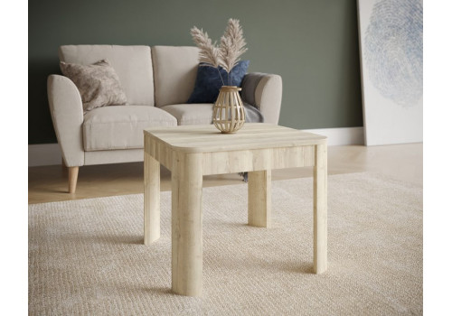 Стол журнальный, Квадро (550*550*450) Дуб галифакс белый, 61003