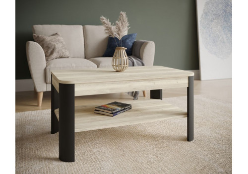 Стол журнальный, Лацио (900*550*450) Дуб галифакс белый/Фреско, 60902