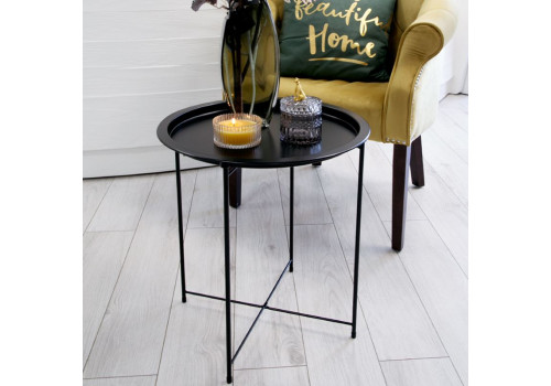 Столик складной  металлический  (470*470*505) Черный, Org-15