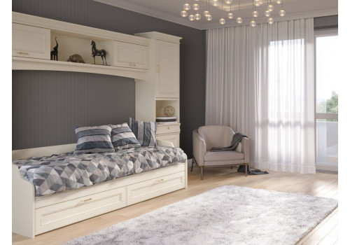 Кровать с ящиками, Сиена (2042*952*630) Береза бежевая, 12323