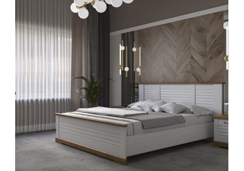 Кровать 1800, Кантри (2080*2095*1008) Сосна Андерсен, Орех Риббек натуральный, 11505