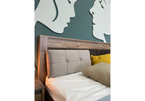 Мягкая вставка изголовья кровати Люкс 1600 светлая, Денвер (1560*365*60) Серый, 924155