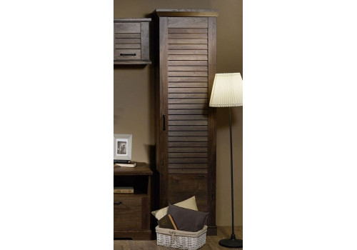 Шкаф для одежды 1-но дверный, Кантри (592*410*2104) Орех Риббек темный, 30805