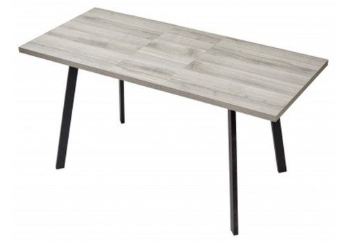 Стол 1200/1500*700 Дуб Шерман серый/каркас черный, ФИН, 925638