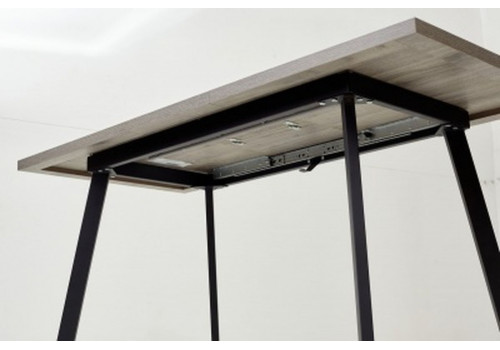 Стол 1200/1500*700 Дуб Шерман серый/каркас черный, ФИН, 925638