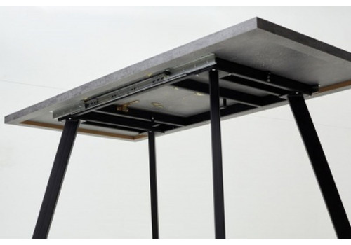 Стол 1200/1600*850 Бетон Портленд/каркас черный, BRICK M, УТ-00003619