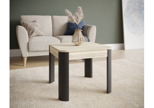 Стол журнальный, Квадро (550*550*450) Дуб галифакс белый/Фреско, 61008