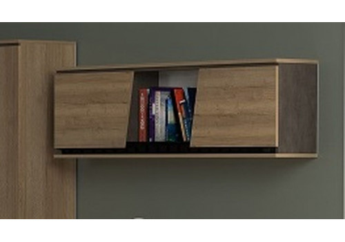Шкаф-полка навесная, Стреза (1400*272*426) Дуб Галифакс натуральный, 30606