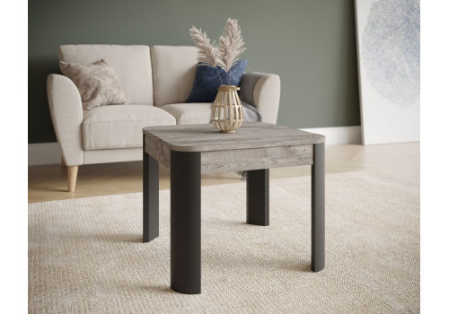 Стол журнальный, Квадро (550*550*450) Риббек серый/Фреско, 61007