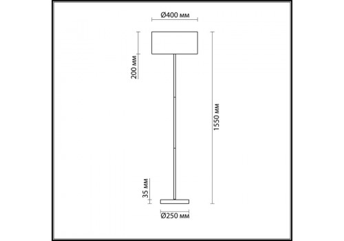 Торшер  MODERNI LN19 114 NIKKI никель (400*1550) Белый, 3745/2F