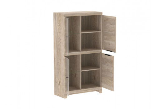 Пенал низкий со стеклом, Юта (802*373*1476) Дуб Мария, 31707