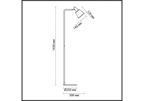 Торшер  MODERNI LN19 117 MARCUS  (250*1430) Черный, 3638/1F