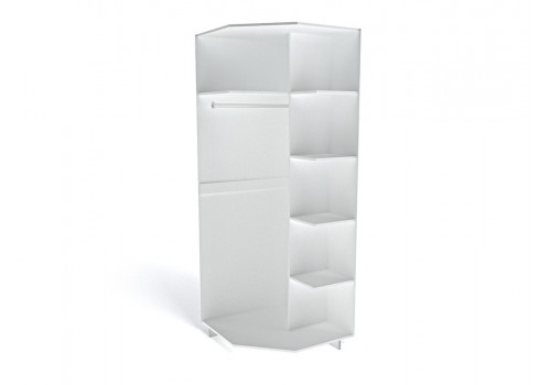 Шкаф угловой, Мале (851*851*2278) Дуб галифакс белый, 11214