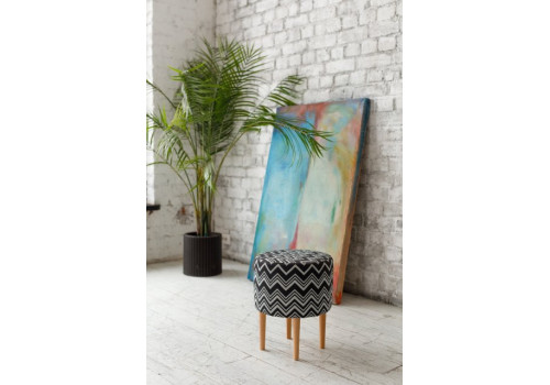 Пуф Лекко Опал (35*35*42) Черный/белый, 13575