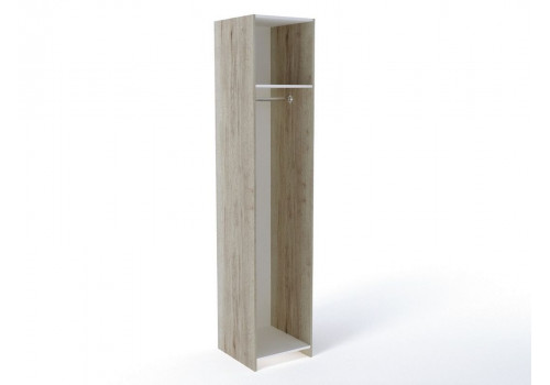 Шкаф 1-но дверный, Мале (466*544*2278) Дуб галифакс белый, 11210