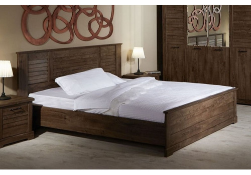 Кровать 1800, Кантри (2080*2095*1008) Орех Риббек темный, 11305