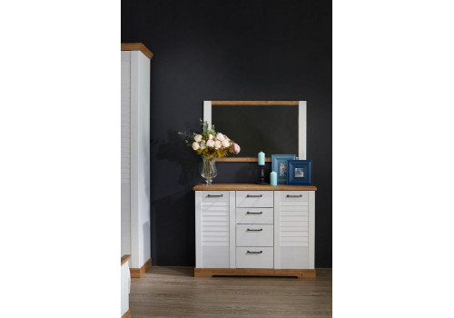 Зеркало, Кантри (1100*25*650) Сосна Андерсен, Орех Риббек натуральный, 11501