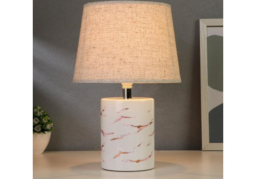 Лампа настольная 21166/1WT E14 40Вт  (18*18*32,5) Розовый,Белый, 5040855