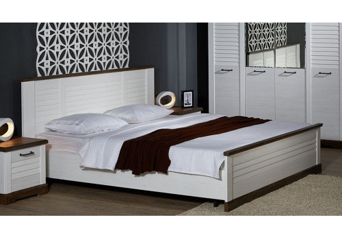 Кровать 1800, Кантри (2080*2095*1008) Сосна Андрерсен/Орех Риббек темный, 11405