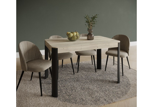 Стол обеденный , Фишт (1150*650*750) Дуб галифакс белый/Фреско, 70702