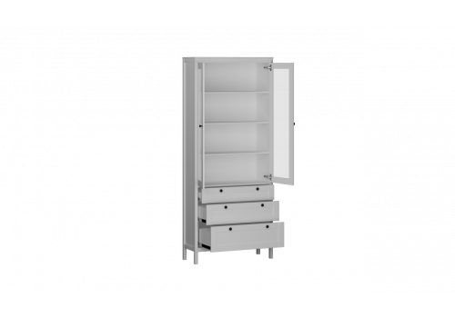 Пенал со стеклом, Фрея (880*340*2104) Белый, 31903