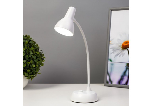 Лампа настольная Стади  LED от батареек 3АА  (8,5*8,5*30,5) Белый, 7836260
