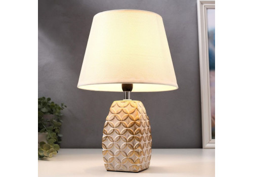 Лампа настольная 16445/1WT  E14 40вт  (22*22*34) Золото,Белый, 5478184