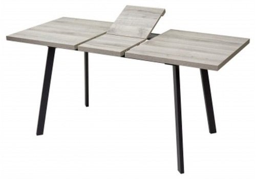 Стол 1200/1500*700 Дуб Шерман серый/каркас черный, ФИН, 925638