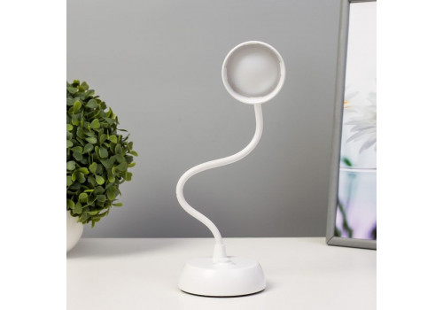 Лампа настольная Стади  LED от батареек 3АА  (8,5*8,5*30,5) Белый, 7836260