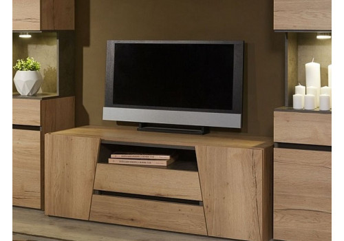 Тумба под ТВ, Стреза (1400*474*503) Дуб Галифакс натуральный, 30604