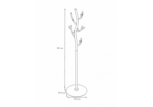 Вешалка напольная "Дерево" (Черный) (37,5*37,5*181) Черный, ВНП 211 Ч