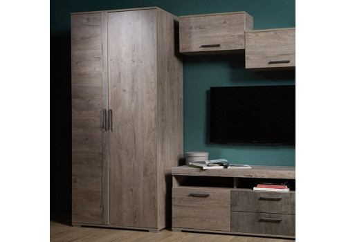 Шкаф Д-1 для одежды глубокий, Денвер (900*523*2020) Риббек серый, 31301