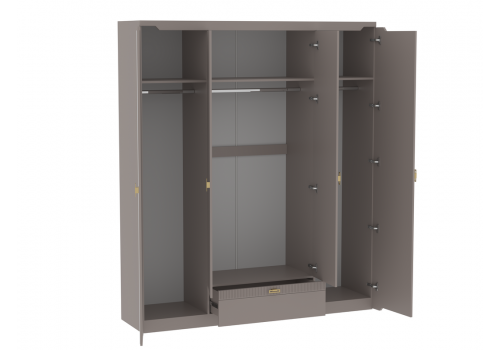 Шкаф 4-дверный, Сиде (1960*523*2304) Мокко, 12611