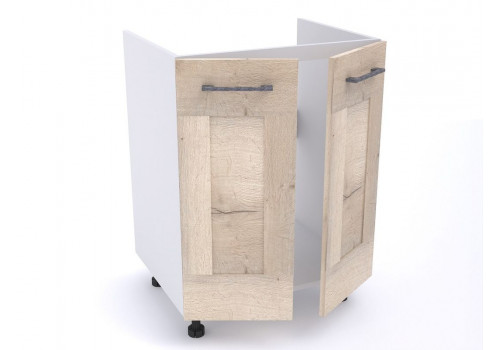 Стол под мойку СМ-60 2-х дверный, Дублин (600*470*820) Дуб галифакс белый, 21612