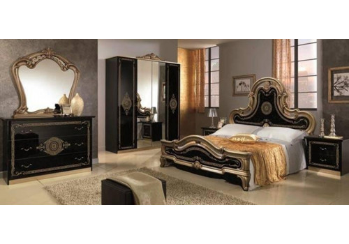 Спальный гарнитур  ЛЕДИ , Комплект 4-х дв с ортопедическим основанием кровати , могано / золото глянец