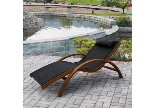 Шезлонг-лежак из сибирской лиственницы AFM-503A Black