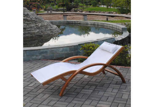 Шезлонг-лежак из сибирской лиственницы AFM-503C White