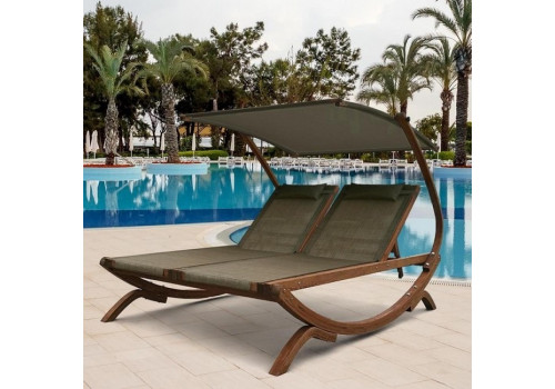 Шезлонг-лежак из сибирской лиственницы AFM-510 Olive