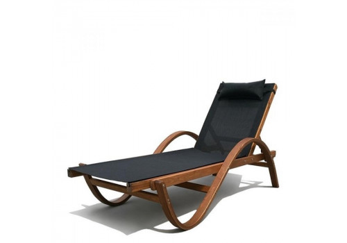 Шезлонг-лежак из сибирской лиственницы AFM-511 Black