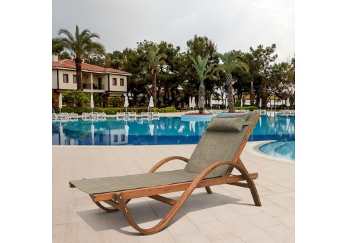 Шезлонг-лежак из сибирской лиственницы AFM-511B Olive