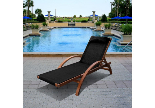Шезлонг-лежак из сибирской лиственницы AFM-512A Black